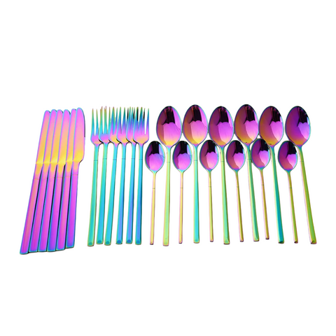 Utensilios de Cocina, Juego de Cubiertos Completo, Juego de Cubiertos, Cubiertos para Regalo, Cubiertos para a Mesa, Cubiertos Elegantes, Cubiertos de Calidad, Cubiertos de Acero Inoxidable, Cubierto 24 piezas, Kitchen&Co