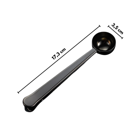 Cuchara Medidora Café con Clip 2 en 1 - Acero Inoxidable 304