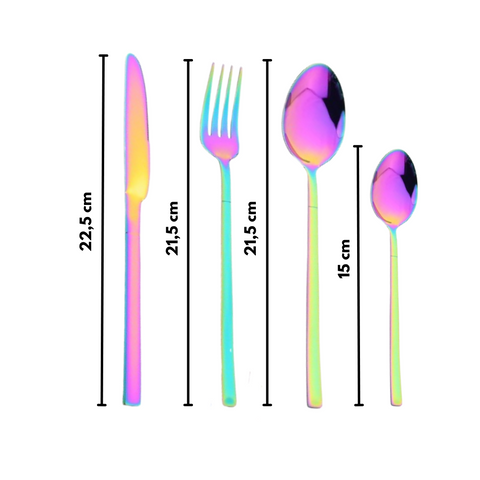 Utensilios de Cocina, Juego de Cubiertos Completo, Juego de Cubiertos, Cubiertos para Regalo, Cubiertos para a Mesa, Cubiertos Elegantes, Cubiertos de Calidad, Cubiertos de Acero Inoxidable, Cubierto 24 piezas, Kitchen&Co
