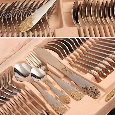 Utensilios de Cocina, Juego de Cubiertos Completo, Juego de Cubiertos Acer Inoxidable, Cubiertos Zepter, Cubiertos para Regalo, Cubiertos para mesa, Cubiertos Elegantes, Cubiertos de Calidad, Kitchen&Co